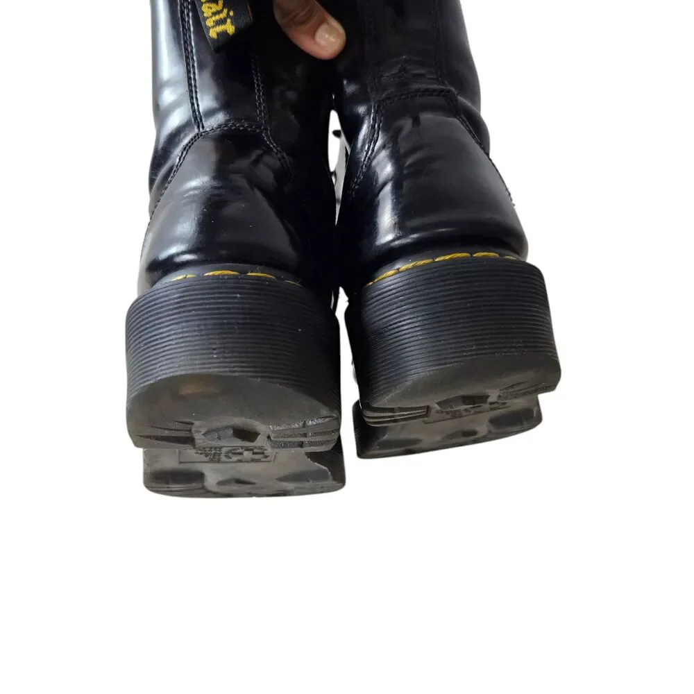 Dr. Martens Jadon Platform Leather Combat Boots Black Mens 8 Womens 9 Lace Up